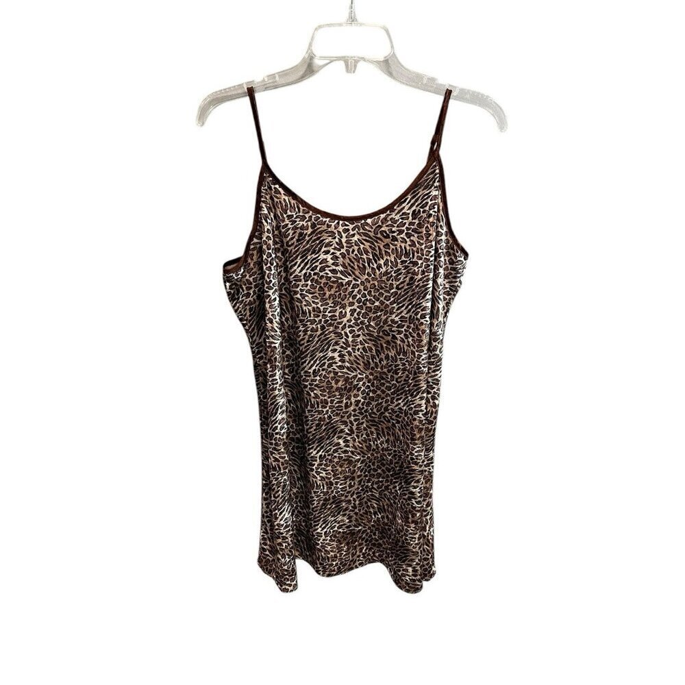 Delicate Treasures Women's M Animal Print Leopard Night Gown Sleepwear Vintage